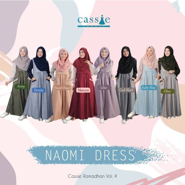 Naomi dress by Cassie Labels | Gamis Katun Madinah | Gamis Polos Kombinasi