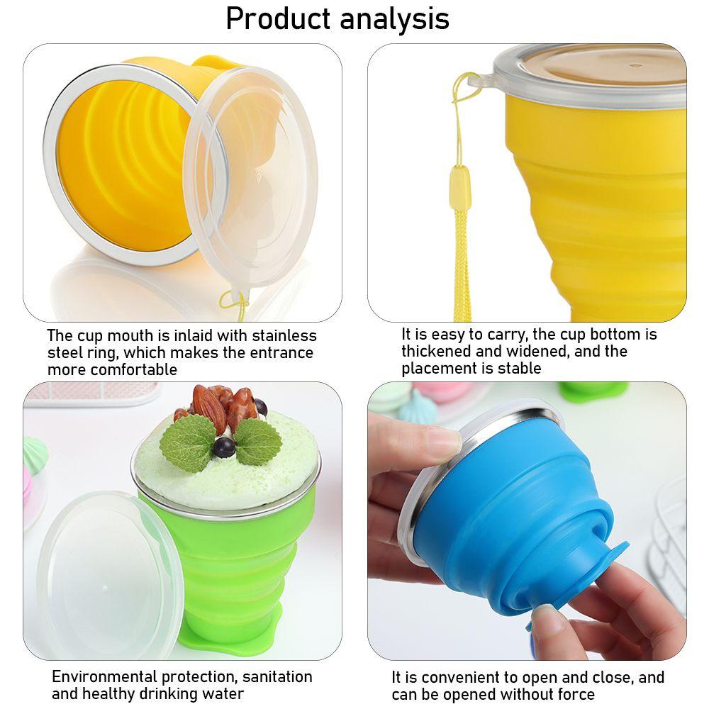 Solighter Collapsible Silicone Cup Portable Travel Telescopic Dapur Minum Mug
