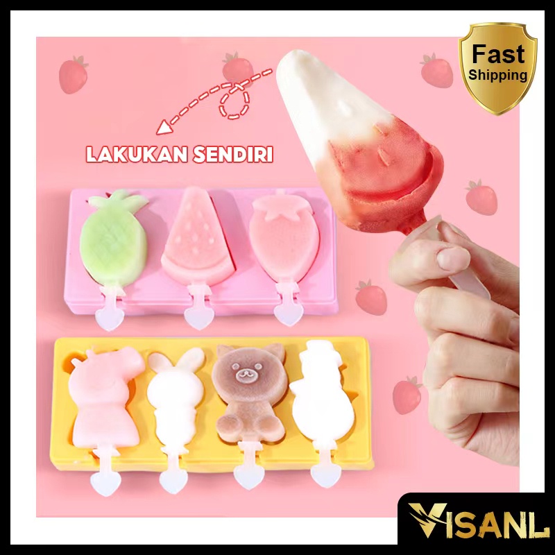 Dapur Cetakan Silikon Es Krim Musim Panas DIY Cetakan Ice Cream Pudding Jelly Bahan Silikon Dengan