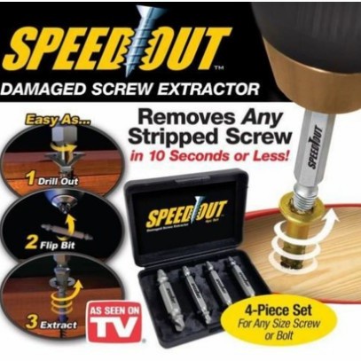 Mata bor pembuka baut rusak 4pcs Speed out damaged screw extractor