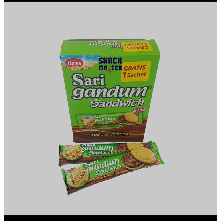 

ROMA SARI GANDUM sandwich satu pack isi 12 bungkus