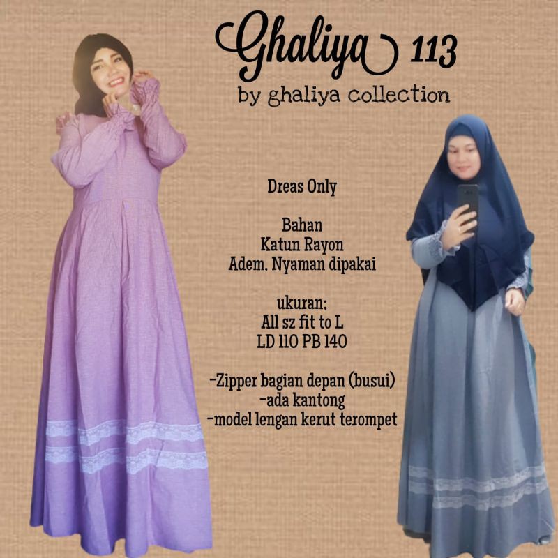 Dress Baju kondangan muslim| Ghaliya 113 |katun yandet|dress muslim| muslim |LD 110 PB 140