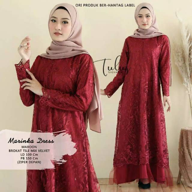 MARINKA DRESS TLS TILE MIX VELVET