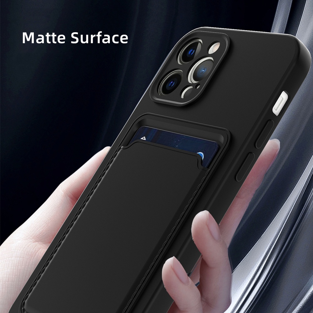 Soft Case Silikon Shockproof Ultra Tipis Dengan Slot Kartu Untuk iphone 12pro / 12 / 12pro