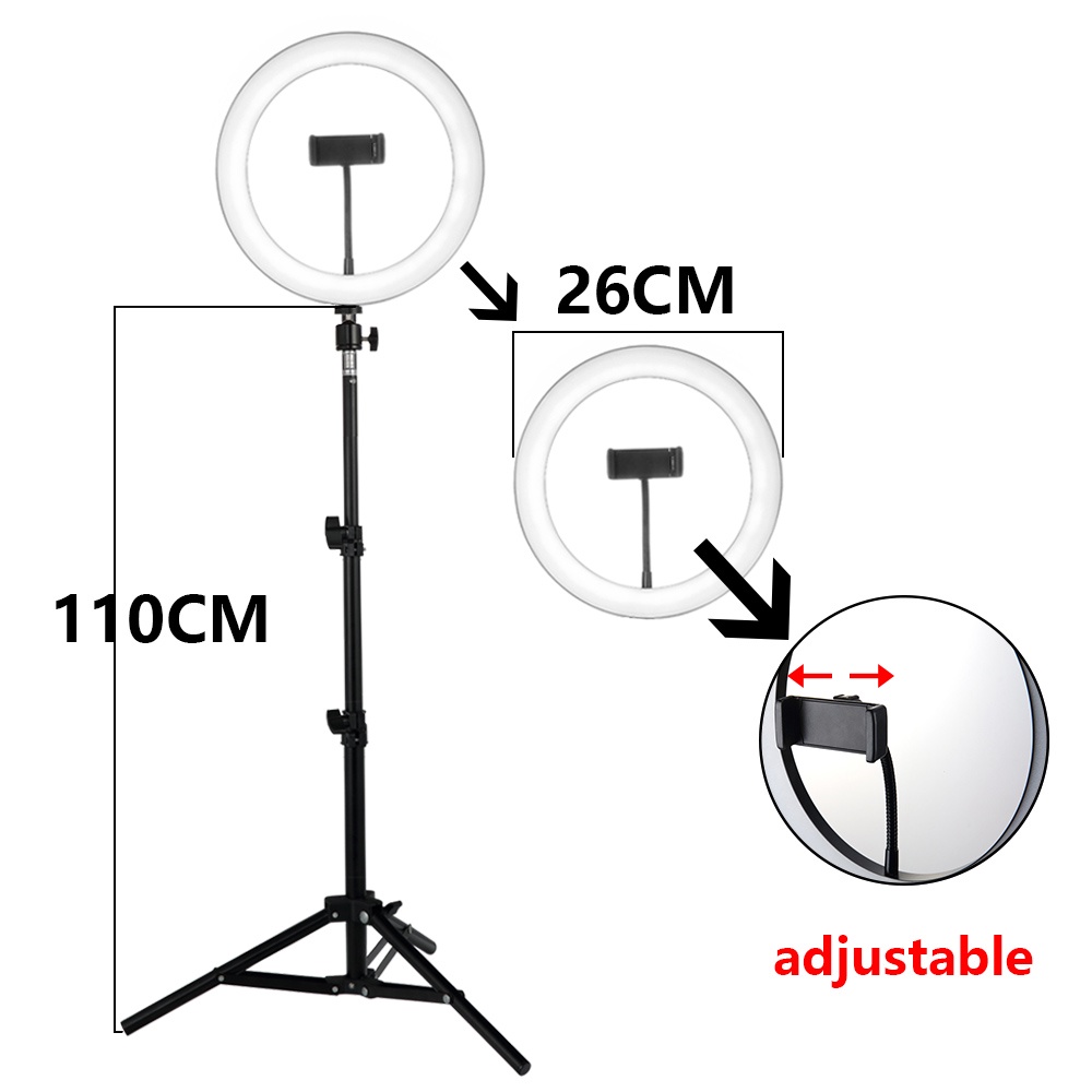 Lengkap Ring Light 33 CM  + Tripod 2,1 Meter / Paket 26 CM + Tripod 1.3 Meter Meja Lampu Cincin Make up Foto Studio Tiktok YouTube Ring Light + Tripod 33 CM 33 CM Ring Light Besar