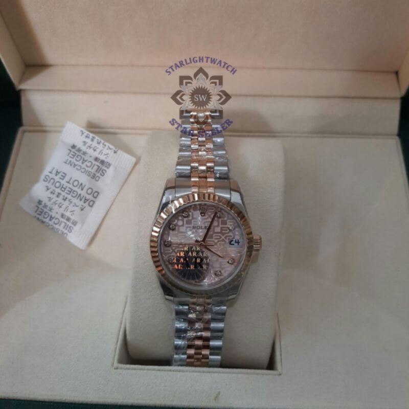 JAM TANGAN WANITA ROLEX AUTOMATIC MESIN SWISS KUALITAS ORIGINAL