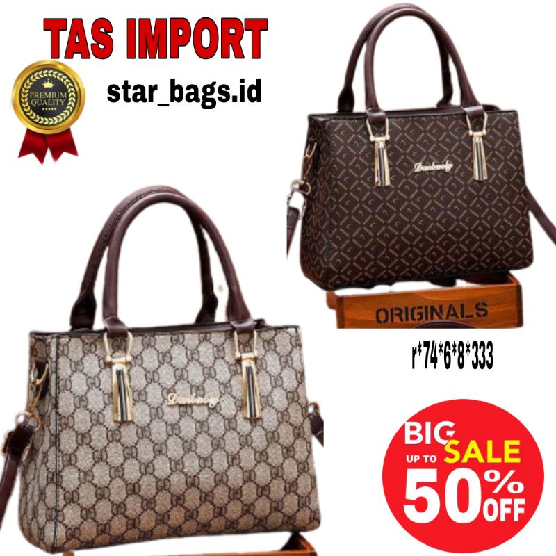 Tas wanita import Terbaru - Tas import wanita Mewah - Tas LV Coklat -Tas Slempang import wanita - Ta