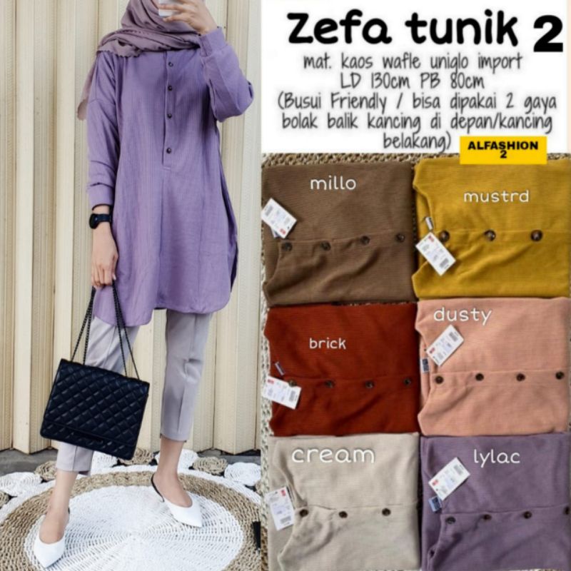 ZEFA TUNIK ORIGINAL BY ALFASHION ATASAN JUMBO BAHAN MELAR BIG SIZE BAHAN KAOS UNIQLO BERKUALITAS