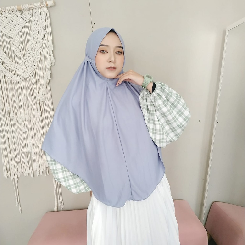 Hijab Instan Bergo Emilia XL Tali instan kaos Bergo-EMILIA GREY