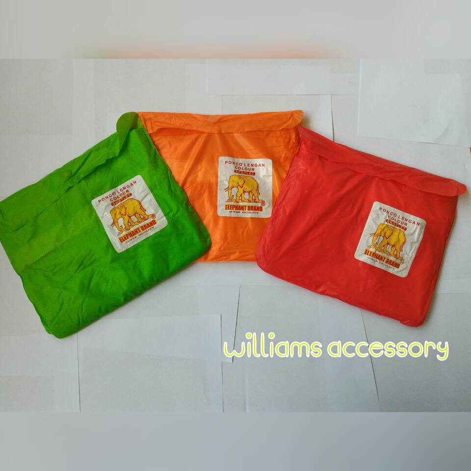 JAS HUJAN PONCO COLOUR LENGAN MERK GAJAH