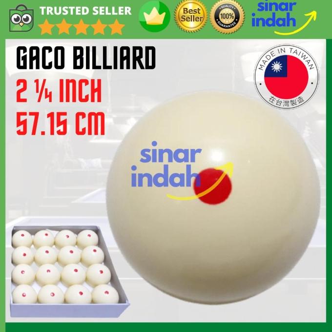 Gaco Bola Biliard TAIWAN Ukuran Besar 2 1/4 1 Titik Merah IMPORT
