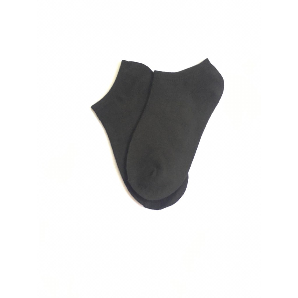 HaiWai COD (4) Kaos Kaki Polos Wanita Ankle Kaos kaki Cute Kaos Kaki Motif Kaos Kaki Semata Kaki Socks U16-H05-BLACK