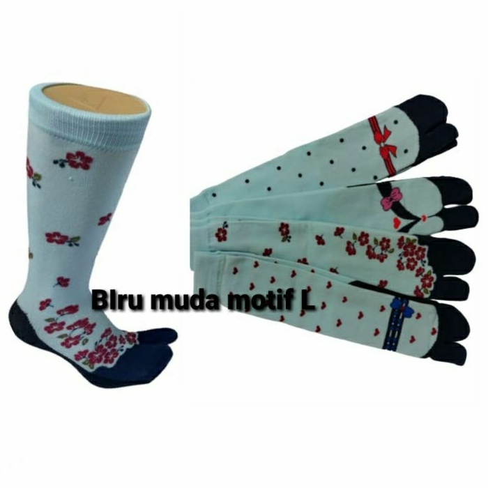 1pasang kaos kaki jempol motif (biru muda)Dewasa