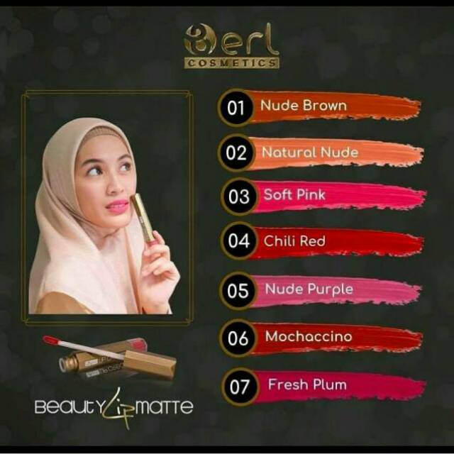 B ERL LIP MATTE CREAM  7 Varian  Warna  Shopee Indonesia