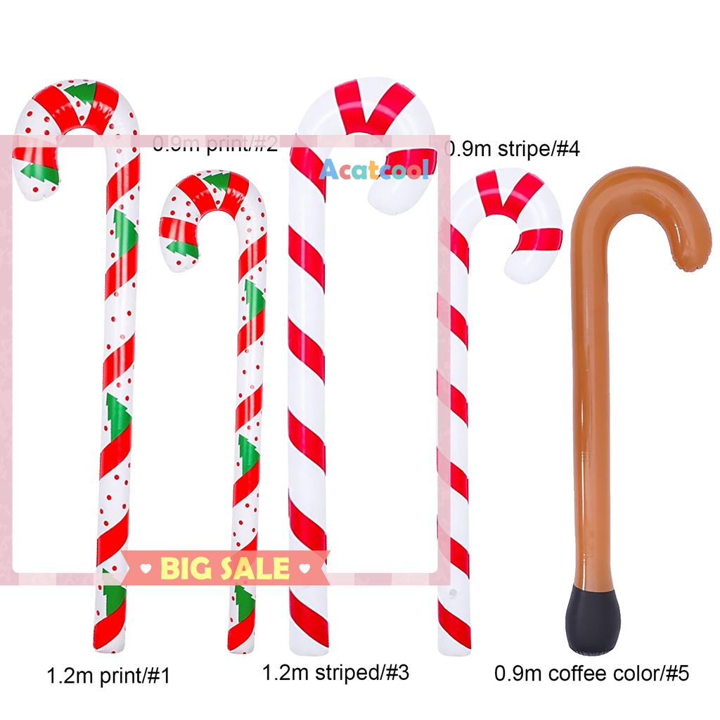 Inflatable Candy Canes PVC Candy Canes Balloons Costume Party Fancy Prop