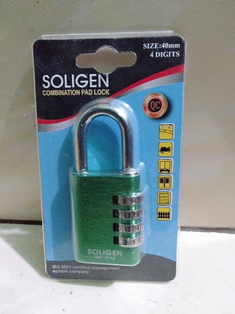 Gembok nomor 4 digit soligen 40mm