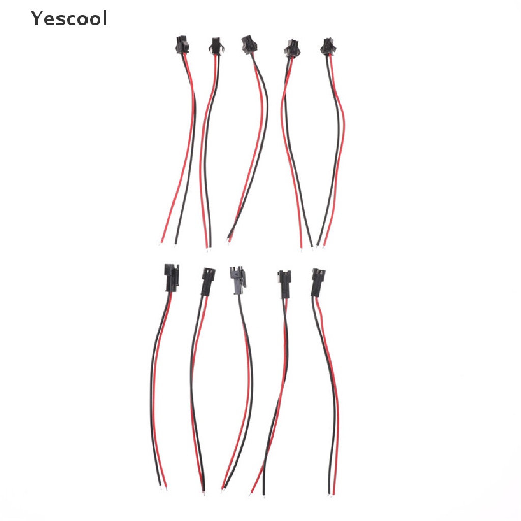 Yescool 10pcs Kabel Konektor Baterai 2 Pin Panjang 10cm Untuk Lampu Strip LED