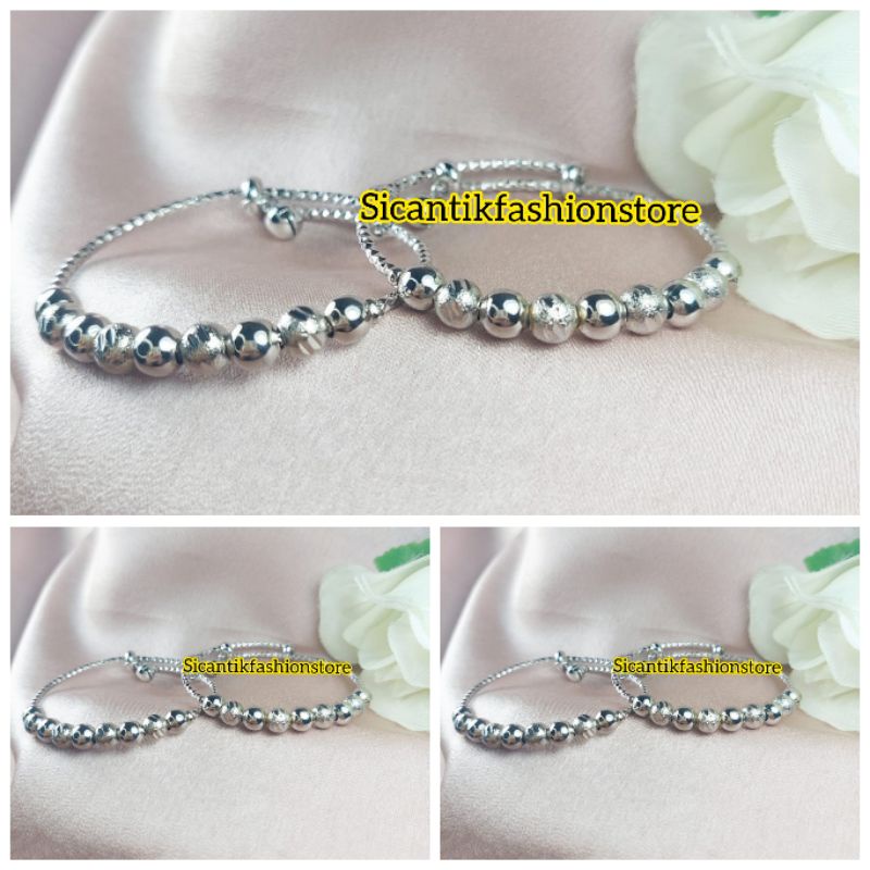 Gelang Titanium Anak Silver Terbaru Terlaris Anti Karat Tidak Luntur Gelang Anak Anak Silver Kekinian Gelang Anak