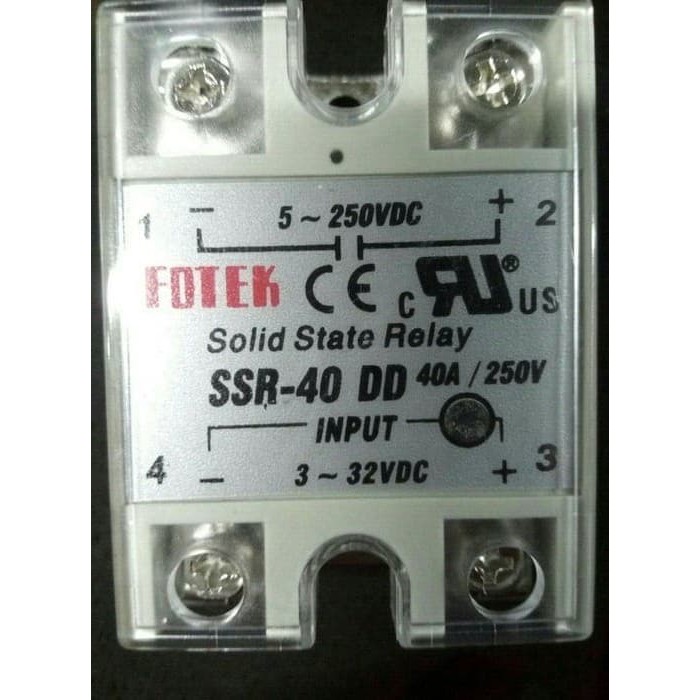 SSR 40DD DC Control DC 40A Solid State Relay 3-32 Vdc To 5-250 Vdc