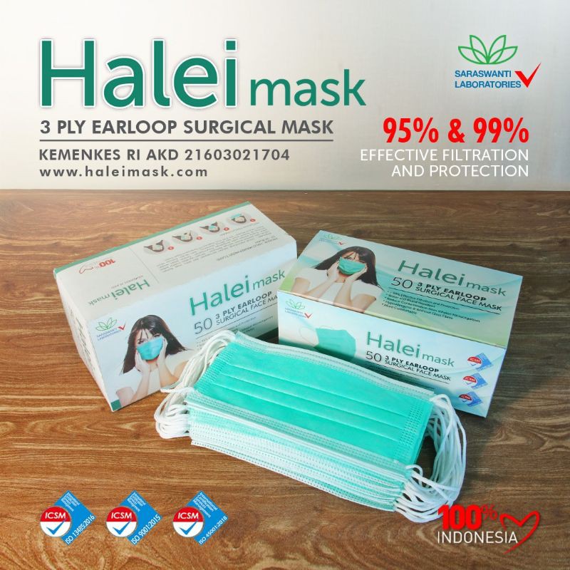 HALEI MASKER 3 PLAY FILTRASI 99% dan 95%
