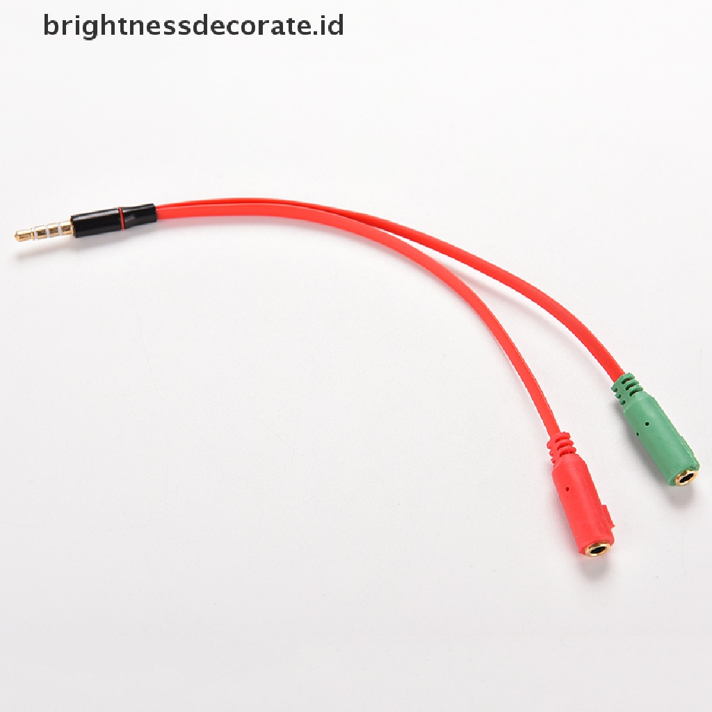 1 Pc Kabel Adapter Splitter Audio Aux 3.5mm Male Ke 2 Female Untuk Earphone