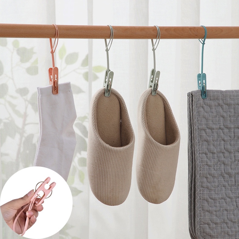 Multipurpose Towel Clothing Hanging Clips with Hooks/Mini Clothespins  Pegs Holders/Useful Clothes Clamps Hanger hooks for Household