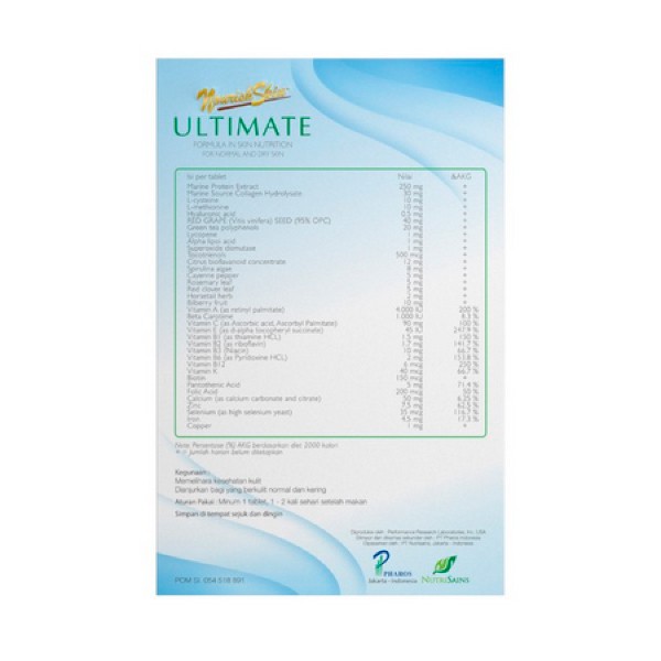 Nourish Skin Ultimate 60/30/15 Tablet / Nourish Skin Ultimate New Formula/ New Formula / Suplemen Kecantikan