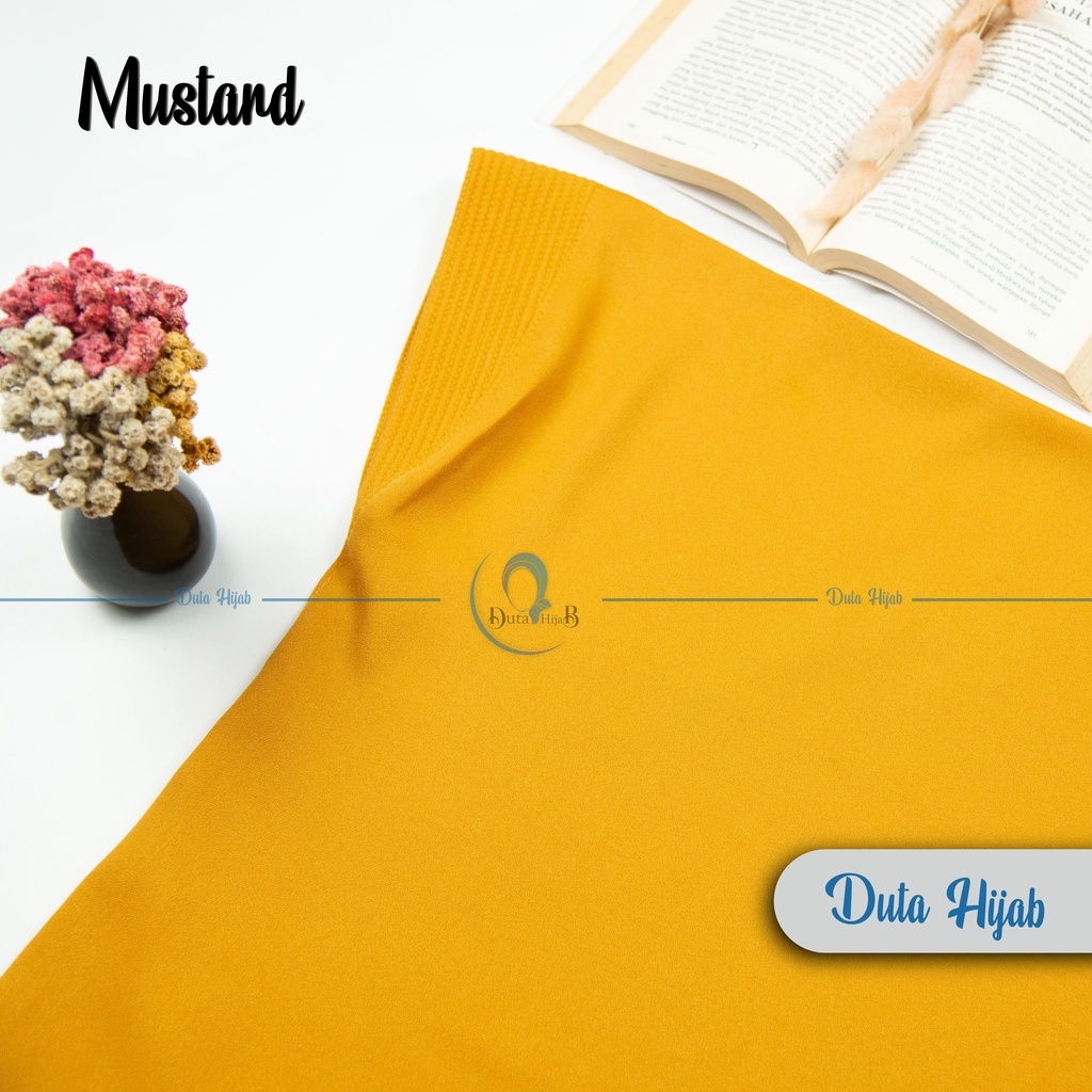 Jilbab instan / Hijab bergo maryam SIMPLE PAD JUMBO L murah (TANPA TALI)-Mustard