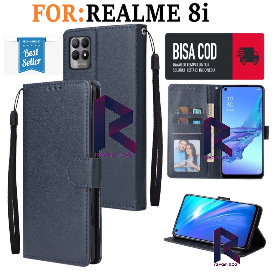 CASE REALME 8i FLIP WALLET LEATHER KULIT PREMIUM SARUNG BUKA TUTUP FLIP CASE REALME 8i