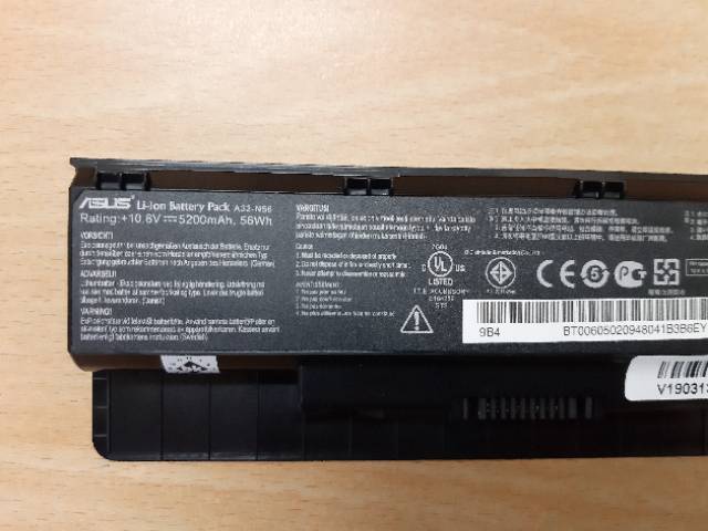 Baterai Original Laptop Asus N56 N46 N46J N46V N46VM N56V N56J N56VM N76 N76VM N76V A32-N56 A31-N56