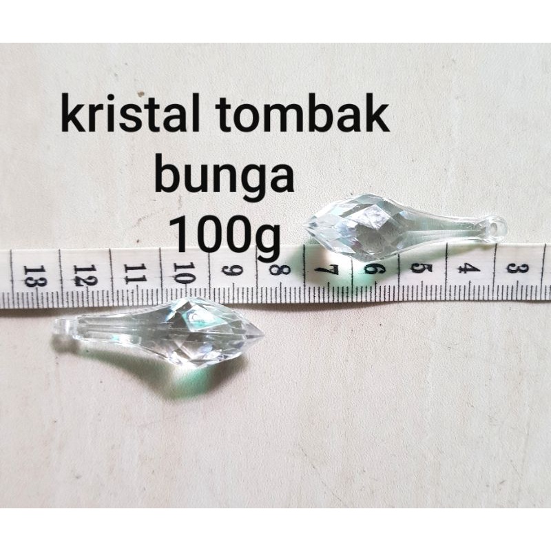 Mote Kristal Motif Tombak  Bunga 50pcs