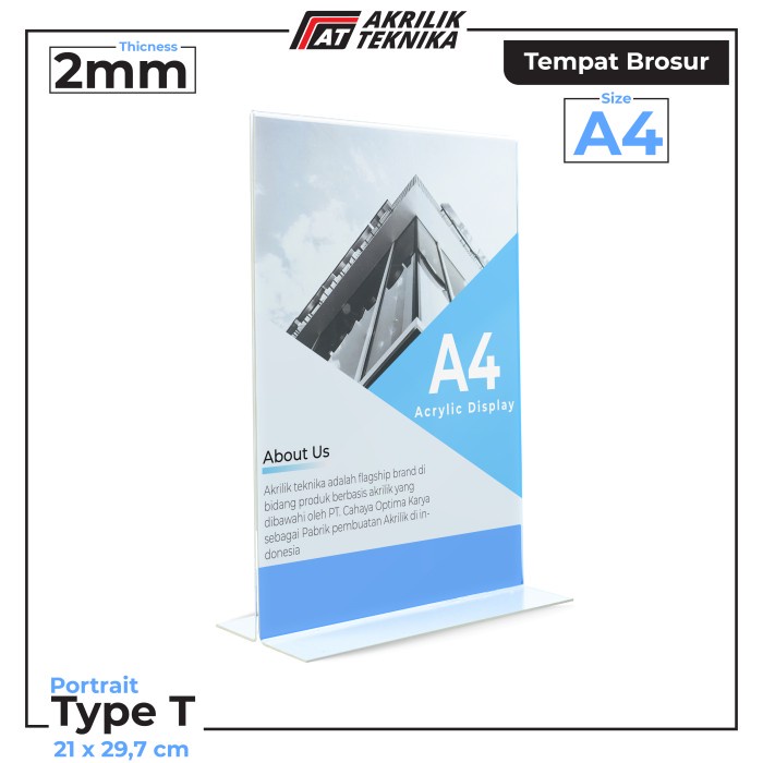

ORGANIZER-DOCUMENT- TEMPAT BROSUR / TENT HOLDER / TENT CARD AKRILIK DISPLAY 2 SISI A4 -DOCUMENT-