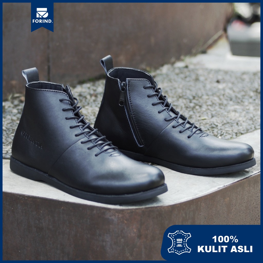 SVERKER BLACK |FORIND x Greata| Sepatu Vintage Klasik High Klasik Pria/Men Boots Original Footwear