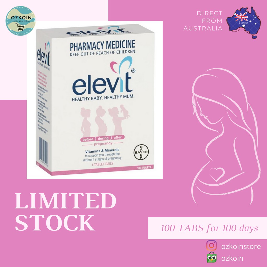 Jual Elevit Pregnancy Multivitamin 100 Tab for100 Days Kehamilan (AU