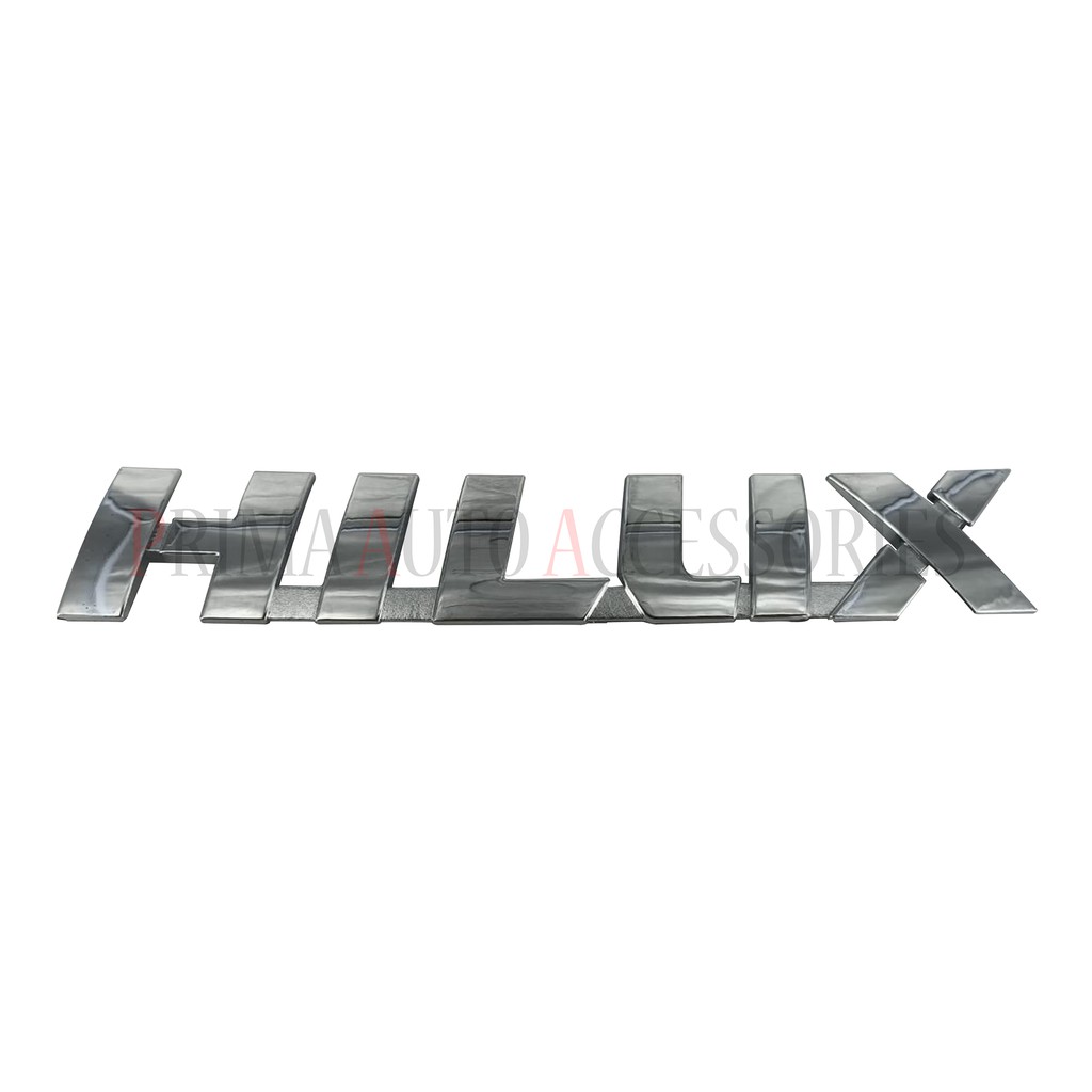 Logo Emblem Mobil tulisan HILUX Baru Chrome (21,2 cm)