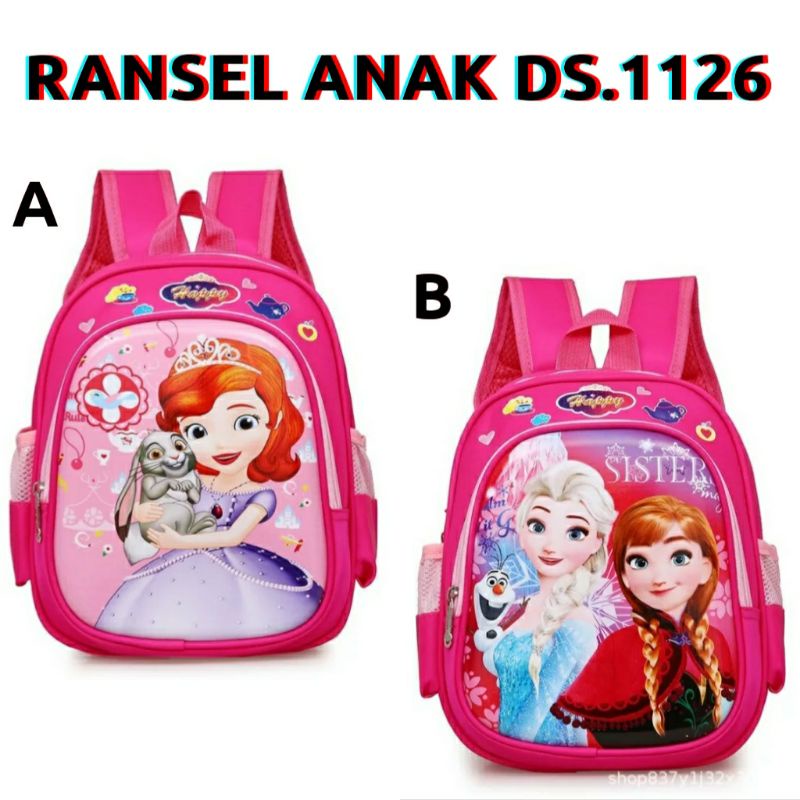 dem_sare / DS1126 tas ransel sekolah anak perempuan karakter Tas Ransel Anak sekolah TK SD Karakter Bag Backpack Mini Motif Cartoon