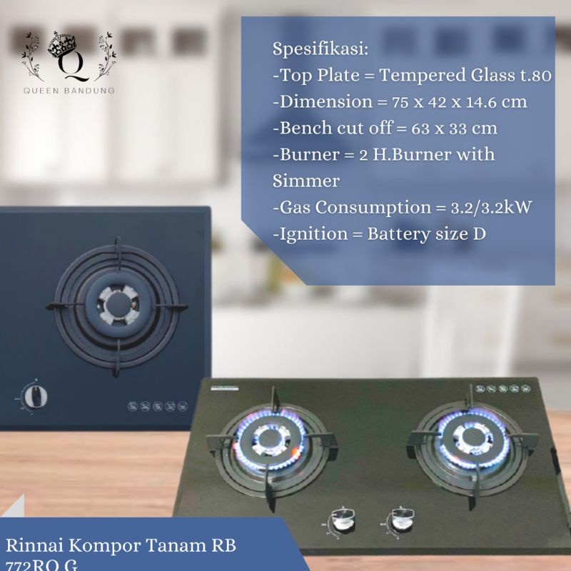 Rinnai Kompor Tanam RB 772RO G
