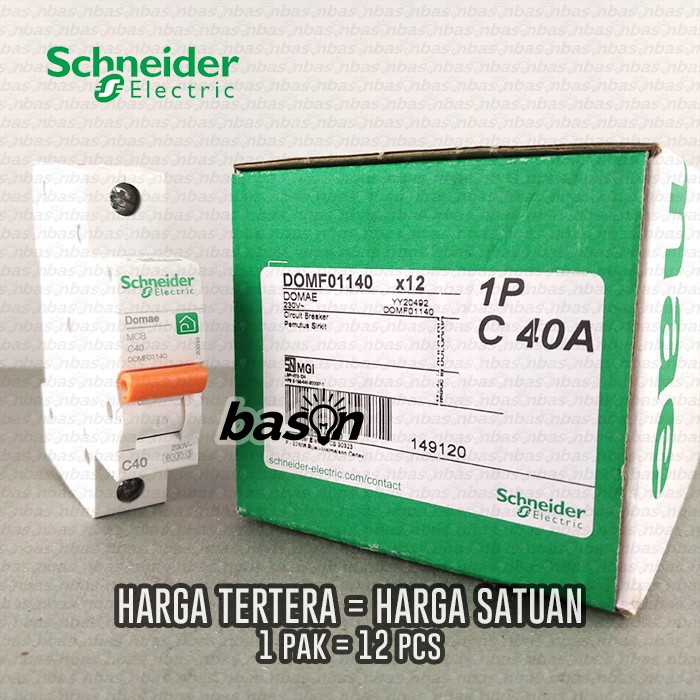 SCHNEIDER MCB Domae 1Phase 40A - circuit breaker / pemutus sikrit