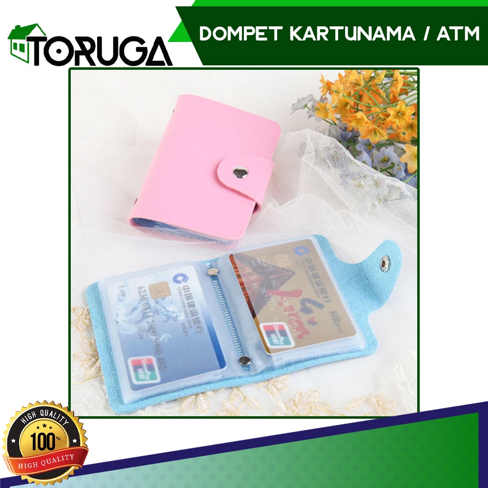 Dompet Kulit Tempat Kartu Nama Kredit ATM Card ID Holder 24s Souvenir