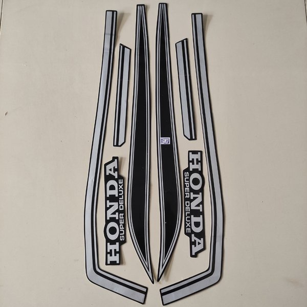 Sticker striping honda gl 100 hitam silver gl100