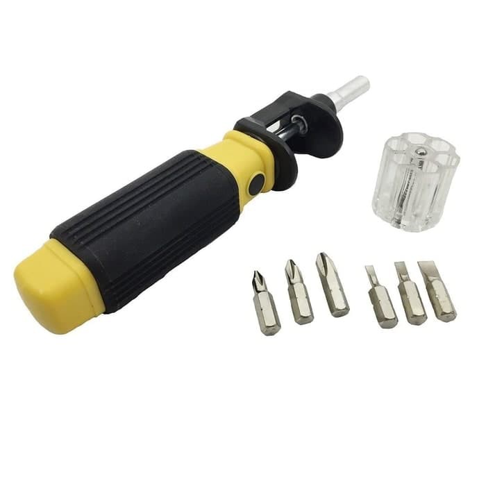 obeng Serbaguna Multifunction 6 in 1 Screwdriver BIT 360 Multifungsi Terlengkap