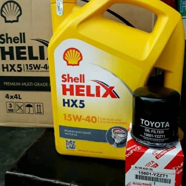 PAKET OLI SHELL HX5 DAN SARINGAN OLI AVANZA