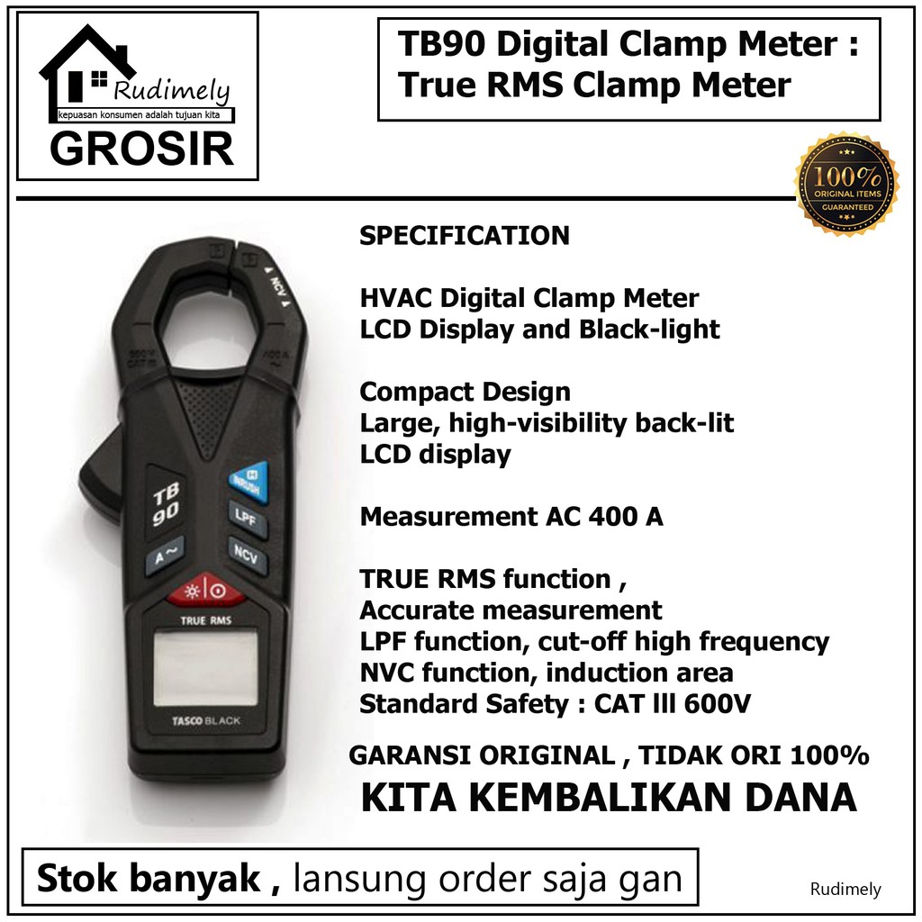 TANG AMPER / DIGITAL CLAMP METER / TANG AMPERE TASCO TB90 Digital Clam