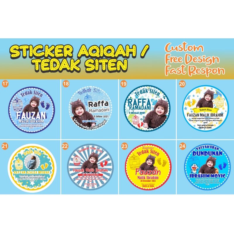 Sticker Aqiqah / Tedak siten/Dundunan