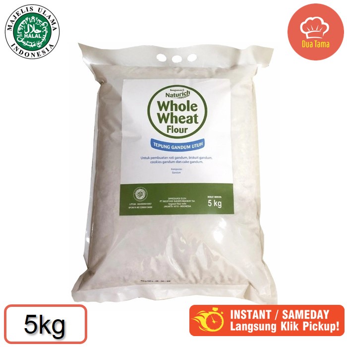 TEPUNG GANDUM UTUH BOGASARI NATURICH 5kg / UNTUK ROTI COOKIES