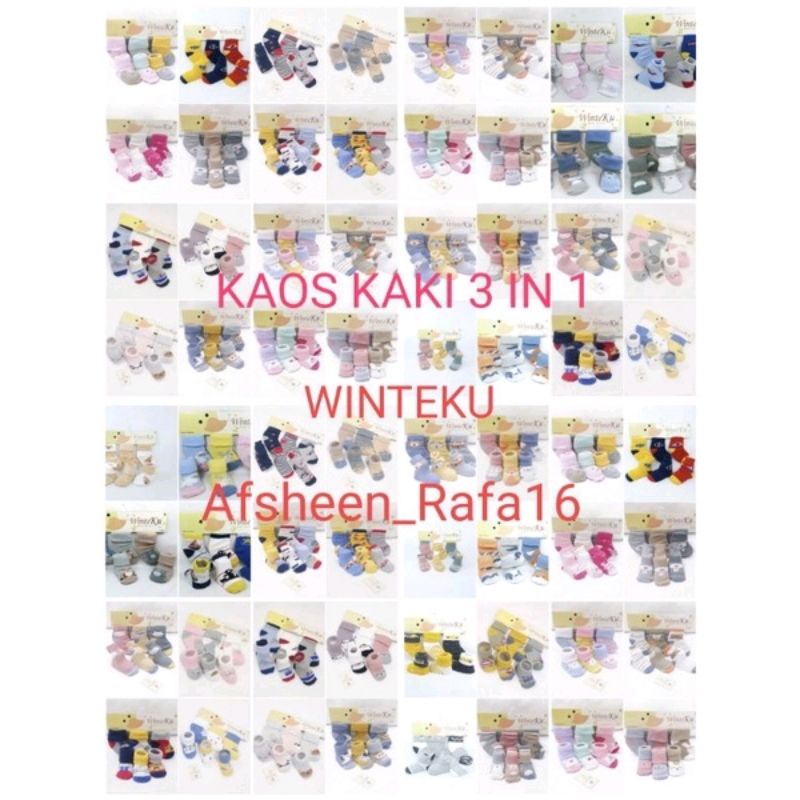 part2 Kaos Kaki bayi 3 in 1 Merk WinteKu Bisa Pilih Motif