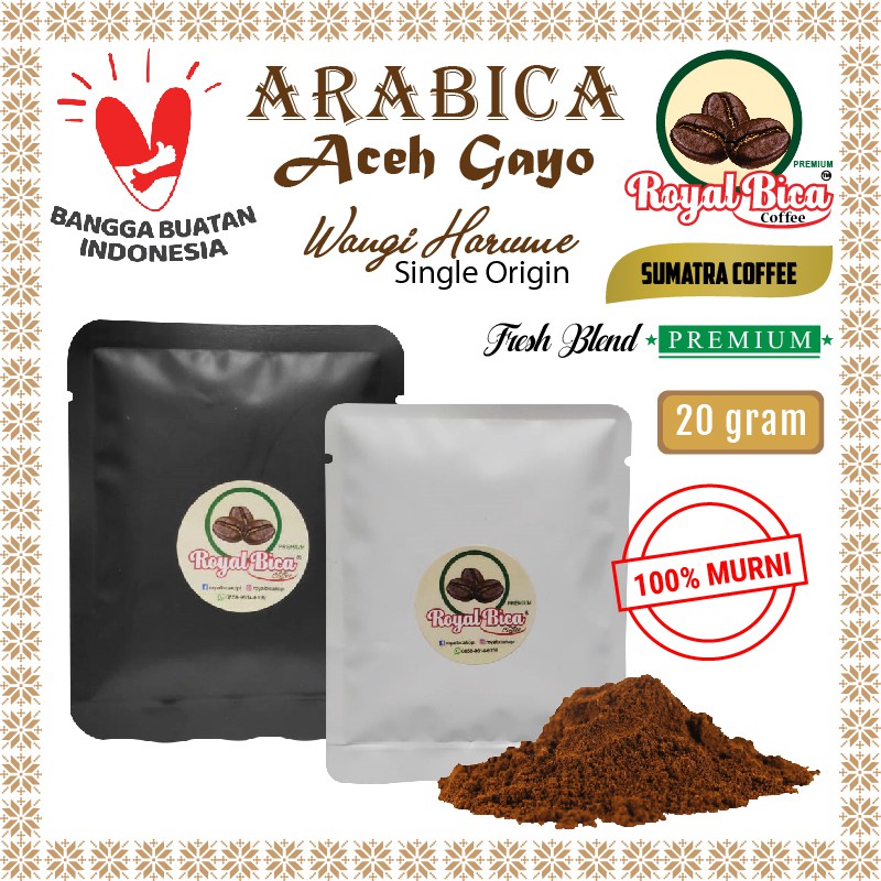 

Kopi Arabika Aceh Gayo 20 Gram ( Bubuk Kopi Premium )