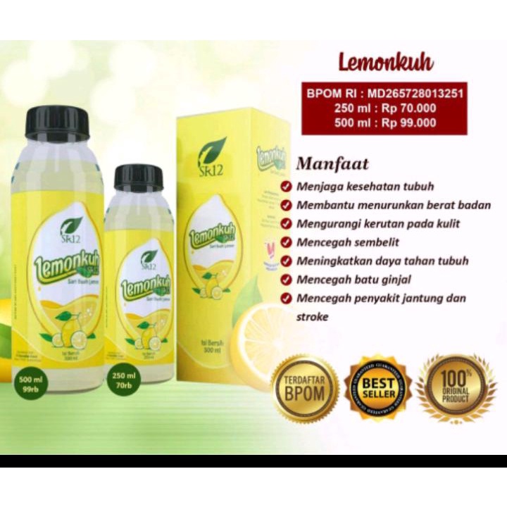 Lemon Kuh / LemonKuh SR12 / LemonKuh 500 ML / LemonKuh / Sari Lemon  / Sari Lemon SR 12 /Air Lemon /