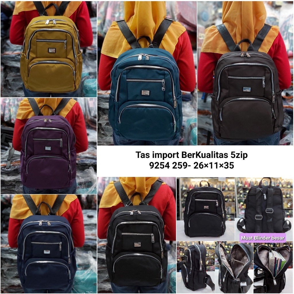Tas ransel traveling import parasut casual multifungsi wanita
