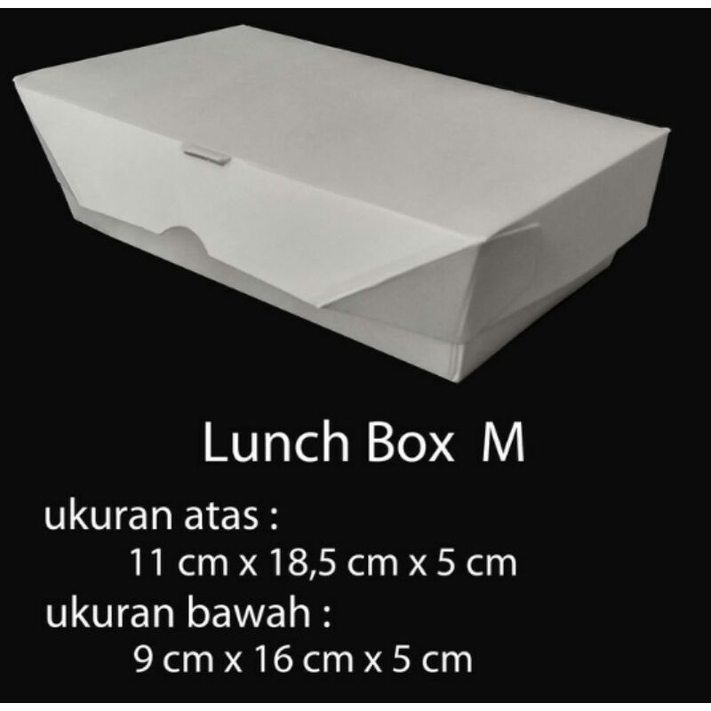 

PAPER BOX LUNCH UKURAN M / PAPER BOX KERTAS / PAPER TAKE AWAY - PUTIH